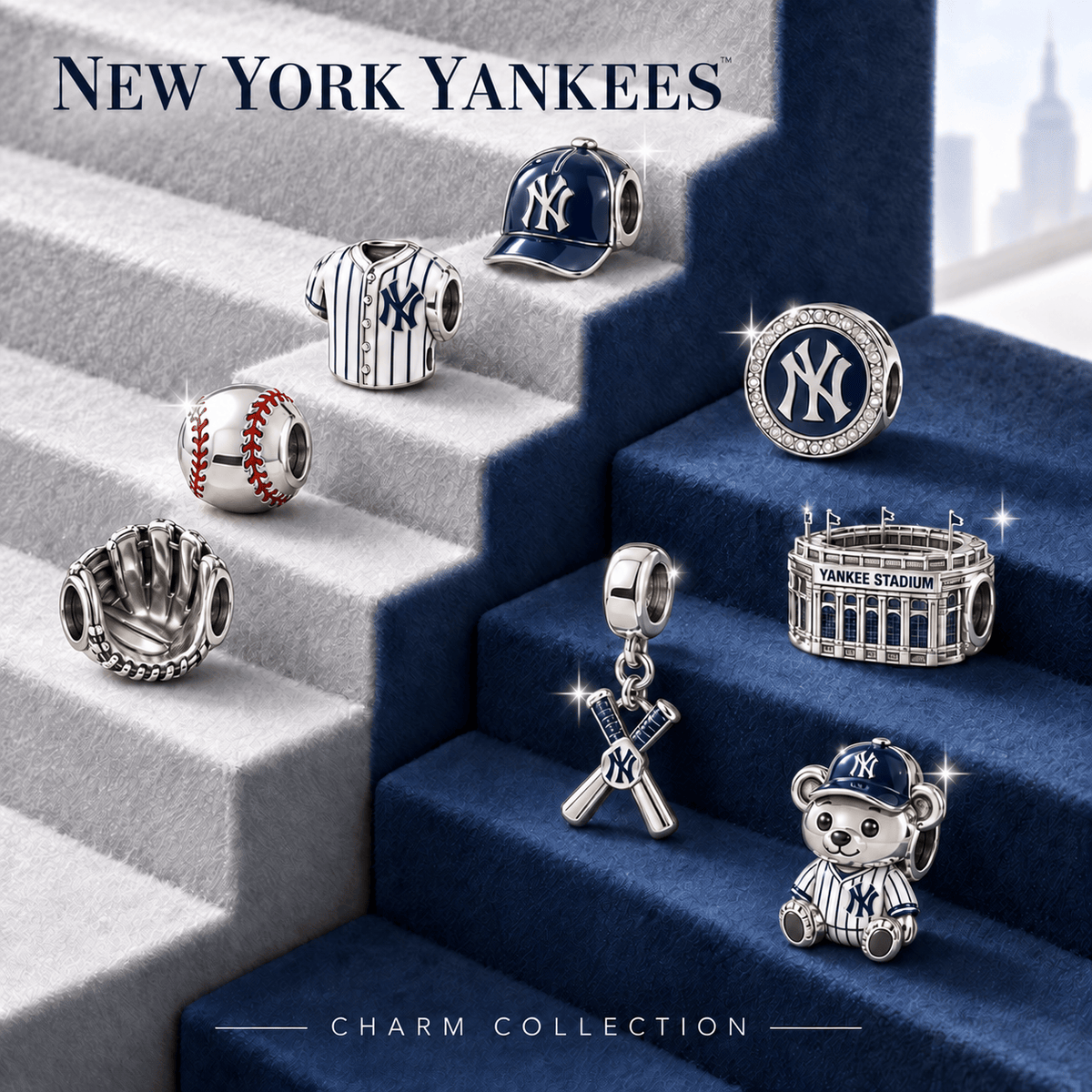 NYY Silver Charm Set TTTT
