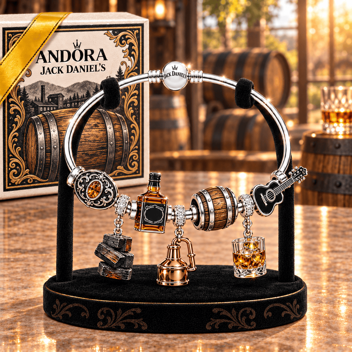 JDNI Silver Charm Bracelet Set TMH
