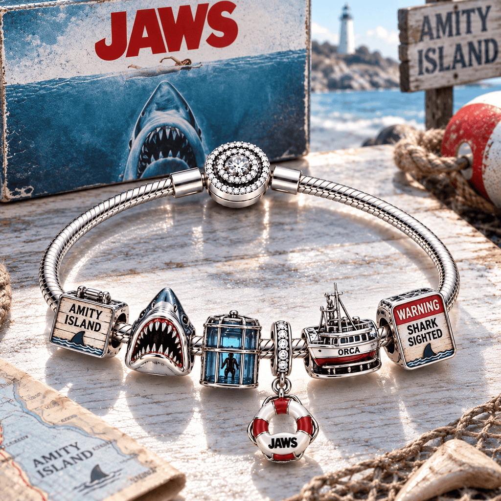 JAWS Silver Charm Bracelet Set PTT