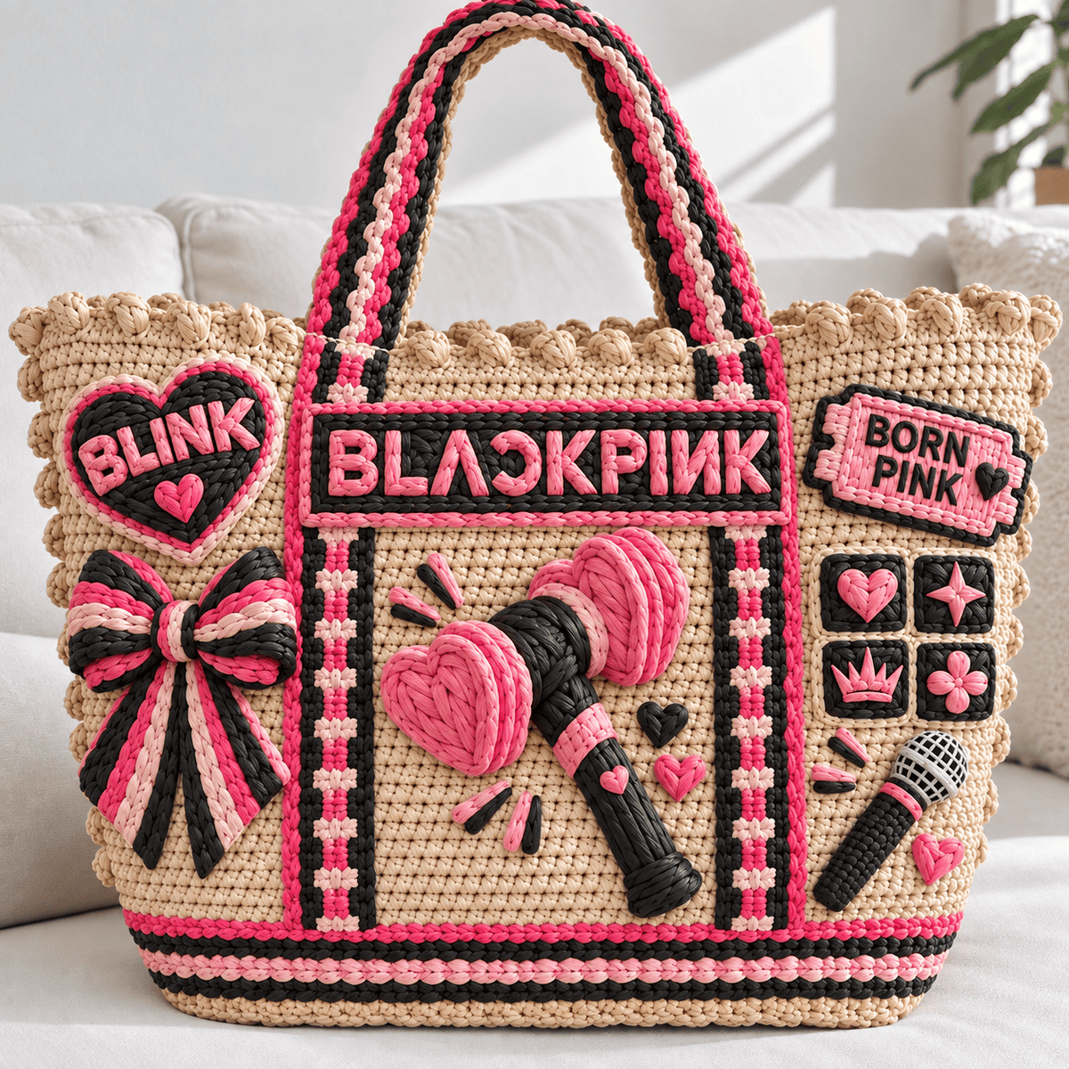 BLPK Straw-Style Embellished Tote Bag NTKO