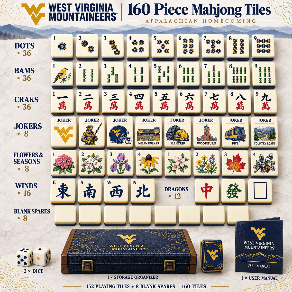Premium WVM Mahjong Tiles Set TNSM