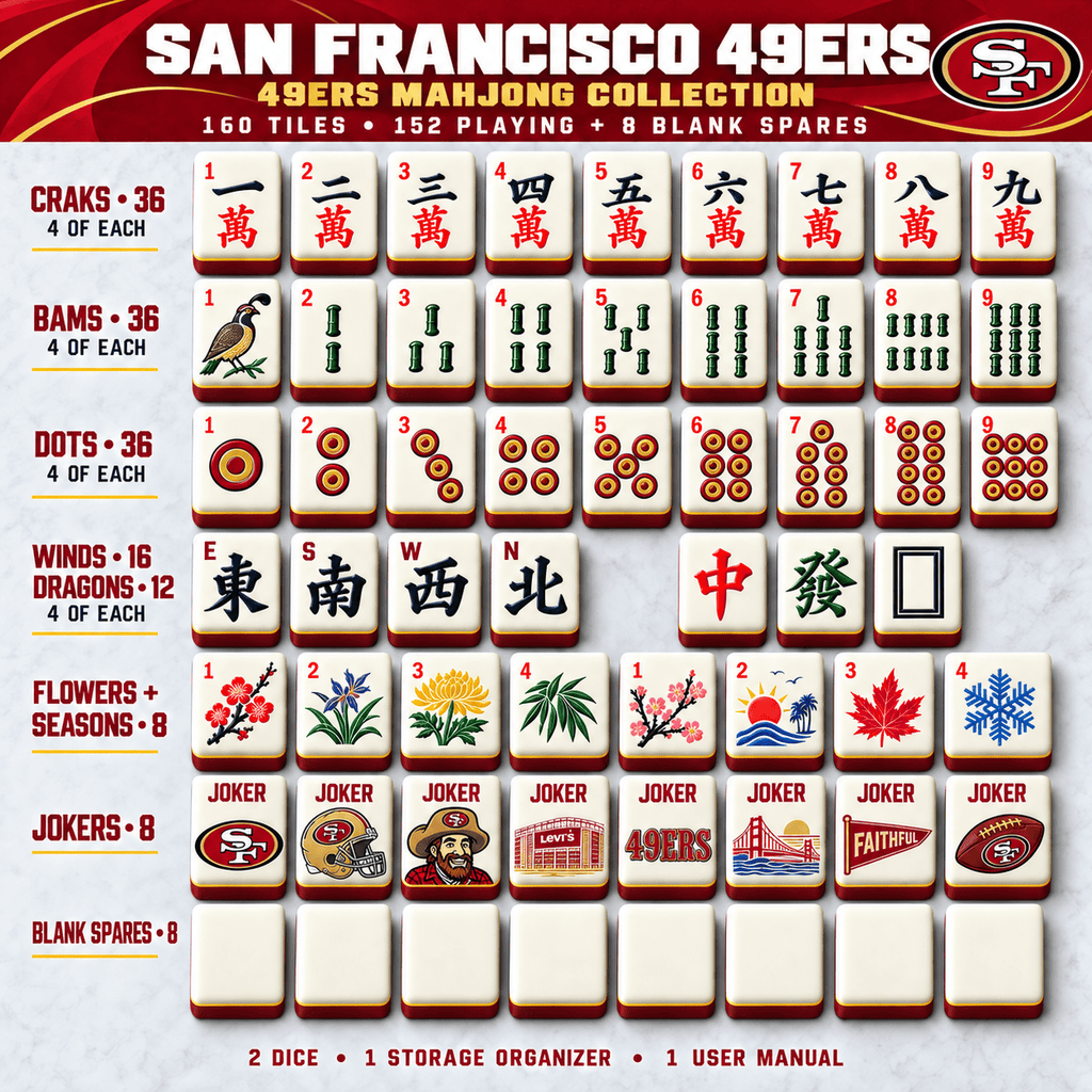 Premium SF49 Mahjong Tiles Set PVNA