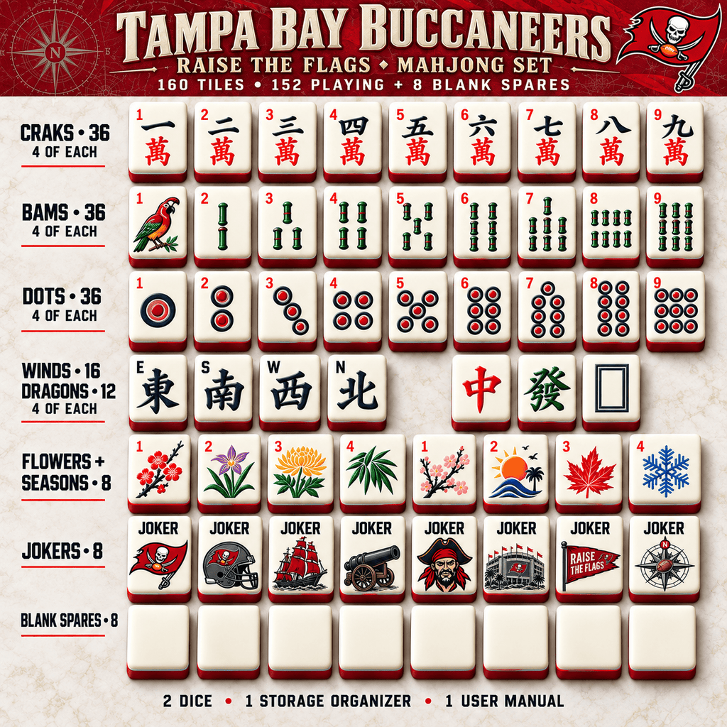 Premium TBB Mahjong Tiles Set PVNA